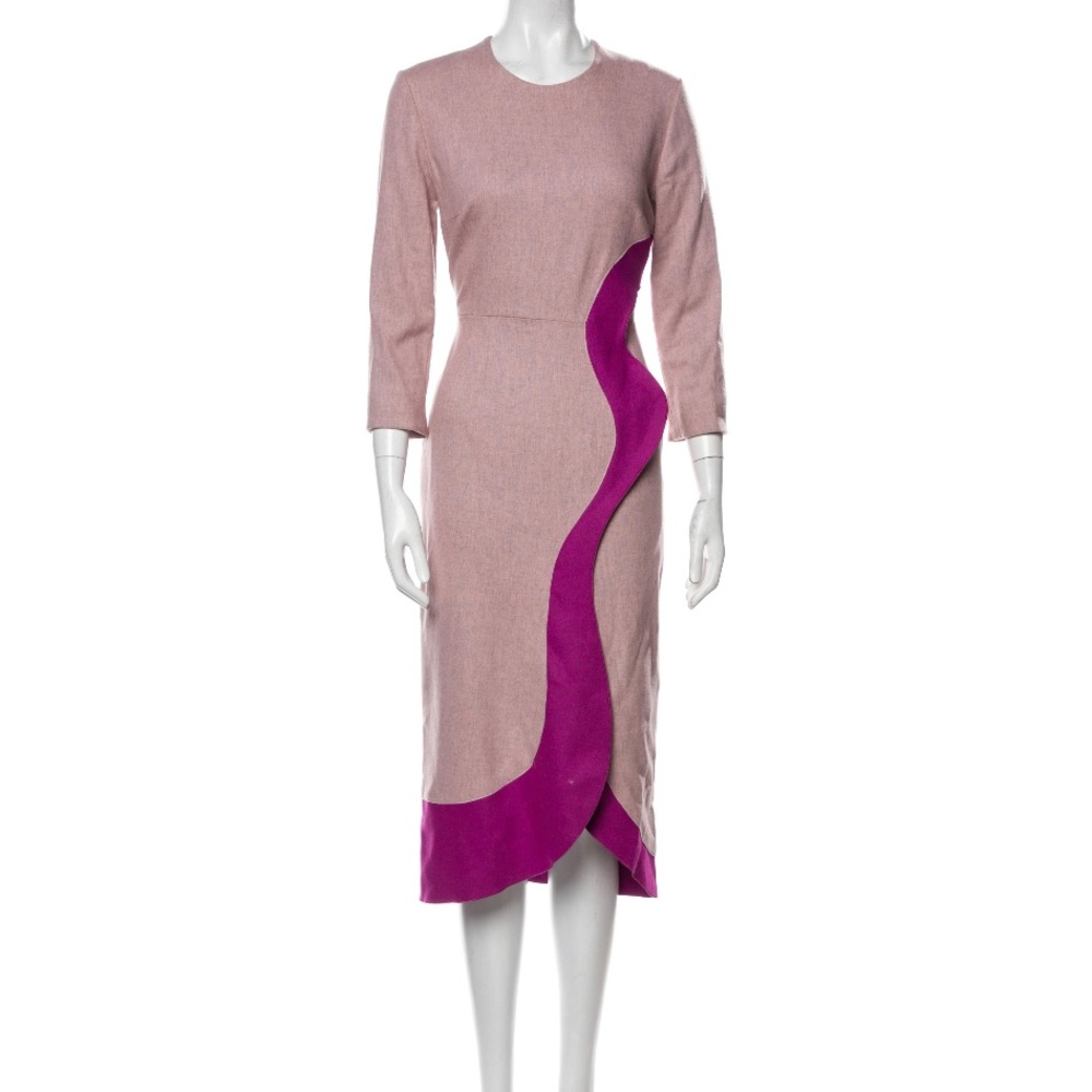 Roksanda virgin wool midi pink dress